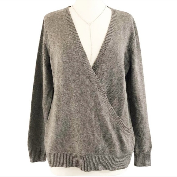 Lovestitch Sweaters - Lovestitch Grey/Brown wrap Sweater